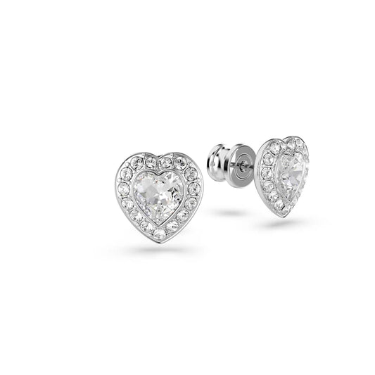 Pendientes de botón Ariana Grande x Swarovski, combinación de cortes, corazón, blanco