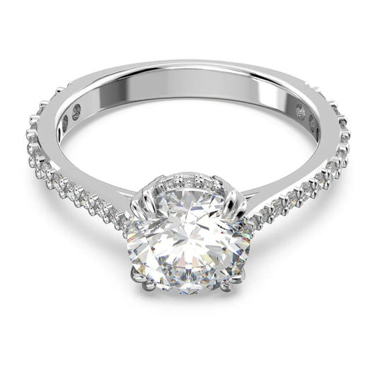 Anillo de cóctel Constella, corte princesa, pavé, blanco