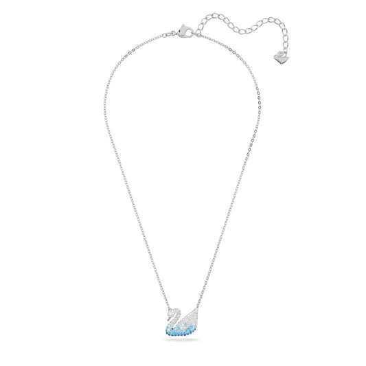 Colgante de cisne, baño de rodio, multicolor