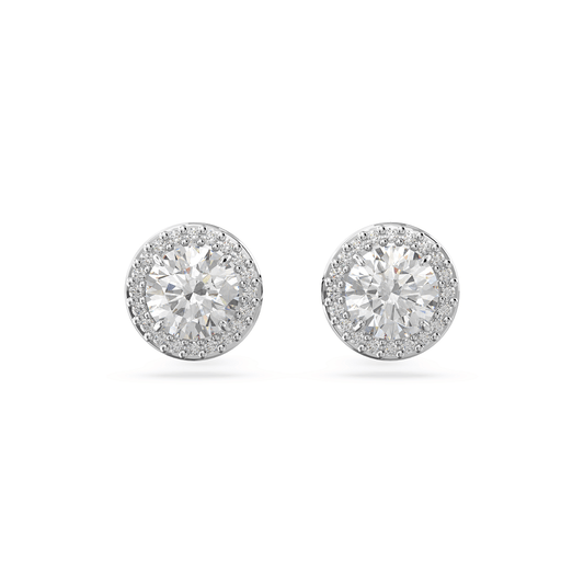 Pendientes Constella de corte redondo con pavé blanco