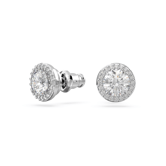Pendientes Constella de corte redondo con pavé blanco
