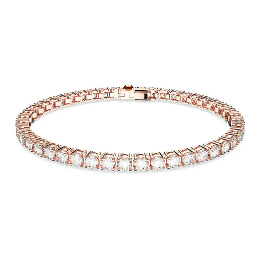 Pulsera de tenis Matrix, talla redonda, pequeña, oro rosa