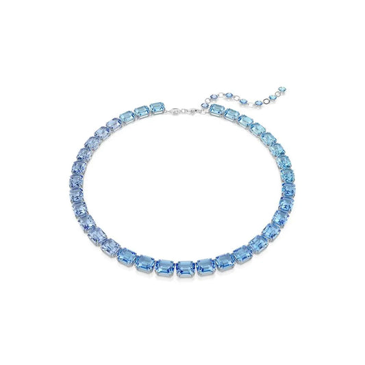 Collar Millenia, corte octogonal, degradado de color, azul