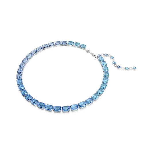 Collar Millenia, corte octogonal, degradado de color, azul