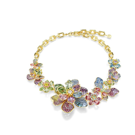 Collar Idyllia, Combinación de cortes, Pavé, Flor, Multicolor