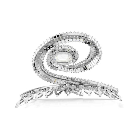 Clip Ariana Grande x Swarovski, perla de cristal, corte baguette, blanco, baño de rodio