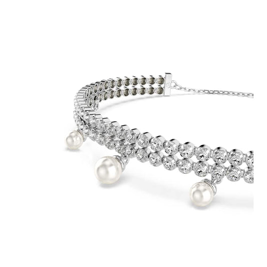 Pulsera Ariana Grande x Swarovski, perla de cristal, corte redondo, color blanco
