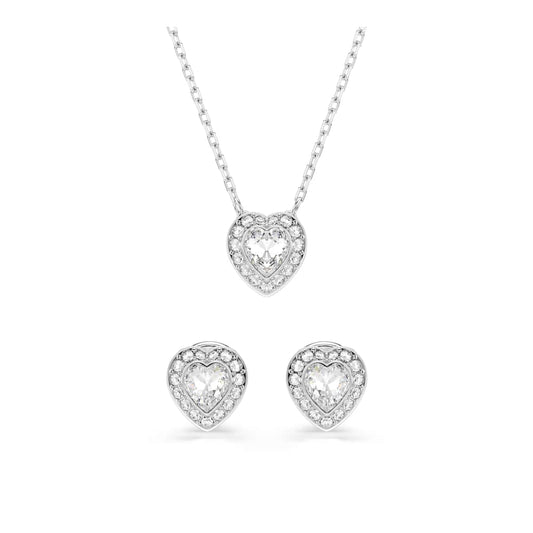 Conjunto Ariana Grande x Swarovski, combinación de cortes, corazón, blanco