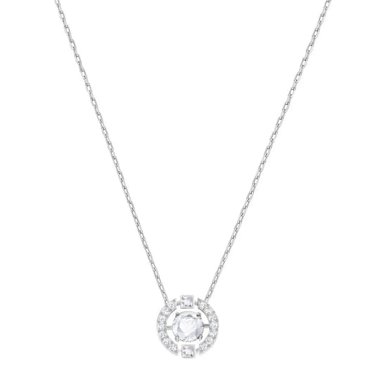 Collar redondo de baile brillante, blanco