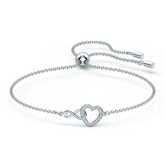 Pulsera Swarovski Infinity Heart, blanca