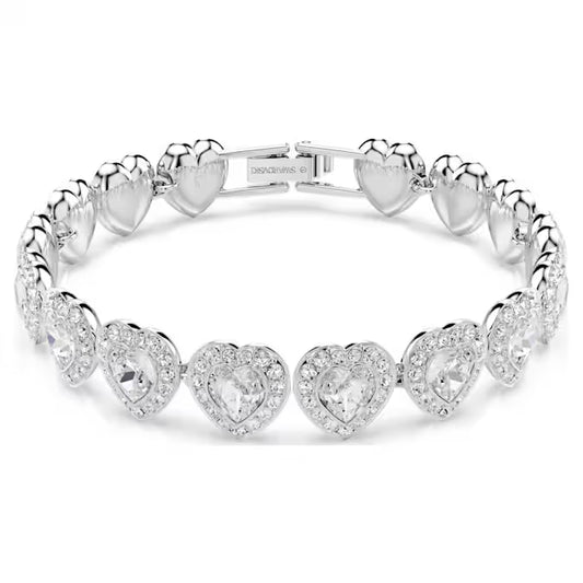 Pulsera de tenis Ariana Grande x Swarovski, combinación de cortes, corazón, blanco